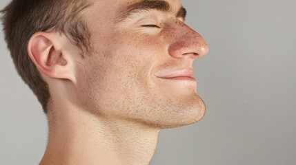 This image features a close-up of a person's face with exaggerated facial hair, creating an illusion that their entire head is made of it. The face appears to be male and looks surprised or amused.