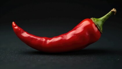 Single dried red hot pepper on a dark background, pepper, intense, flames