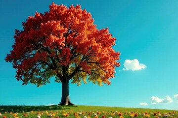 Single eastern cottonwood tree seen upwards in sky, foliage, solitary, tree
