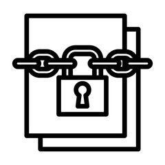 Confidential Document Vector Line Icon Design