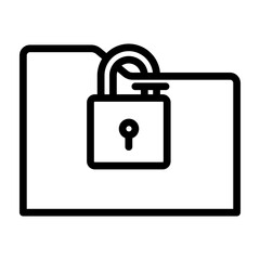 Locked Folder Vector Line Icon Design