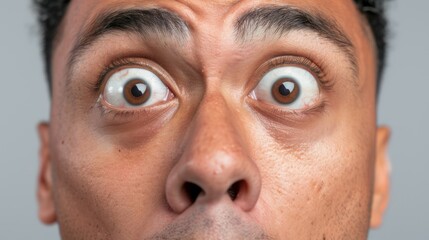 Actor, likely portraying a character from a movie or TV show, with exaggerated facial features, looking directly at the camera with a surprised or shocked expression.