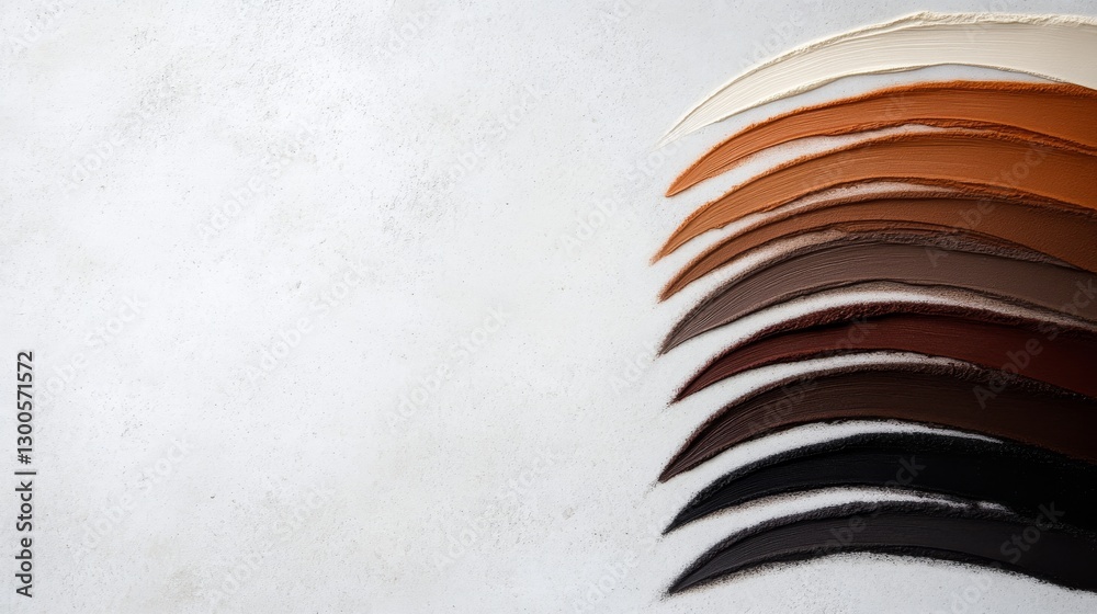 Aufkleber a collection of foundation shades is organized in a smooth gradient from light ivory to dark espress