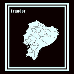 Ecuador country map icon vectors