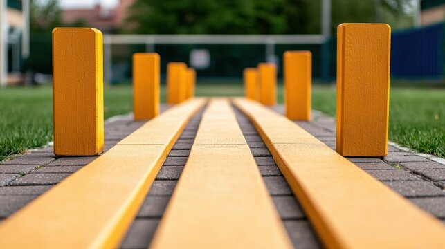 Modern school sports ground design Concept, Creative Obstacle Course Design on School Sports Ground for Fun Activities and Team Building Exercises