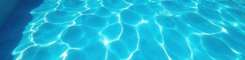 Obraz premium Distressed blue swimming pool water, summer vibes, splash, pool, sunlight