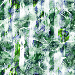 Verdant scribble overlay pattern. Seamless, layered abstract design. Perfect for fabric, prints, & more.