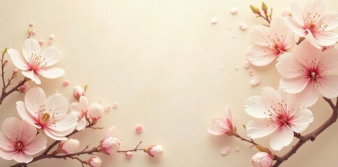 Subtle beige floral wallpaper, delicate blossoms , decor, flowers