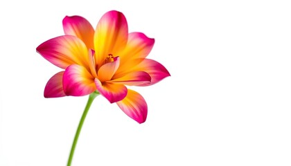 Fototapeta premium A single, vibrant bloom isolated against a pure white backdrop, illustration, high resolution