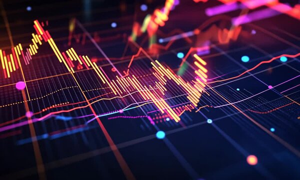 Colorful Data Visualization of Financial Market Trends and Analytics with Dynamic Graphs