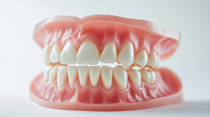 Obraz premium model of human ideal white teeth and gums on white background