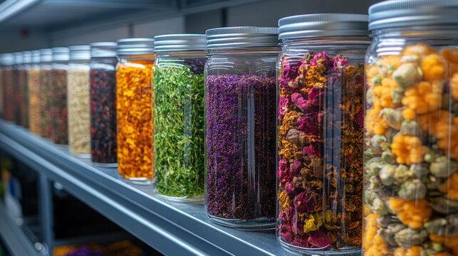 Sustainable rare spice preservation lab, cryogenic storage for ultra-rare herbs and spices, AI cataloging genetic purity and historical origins
