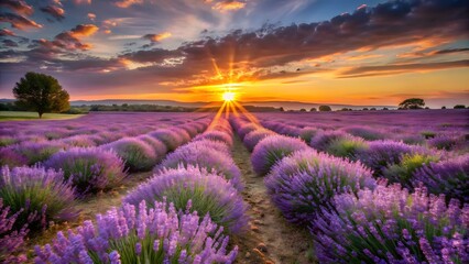 Obraz premium Lavender Field Sunrise