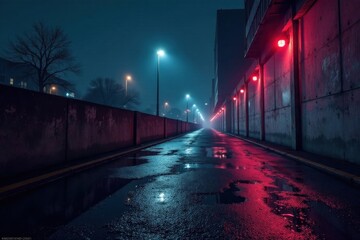 Dark splattered concrete urban landscape at night, texture, contemporary design