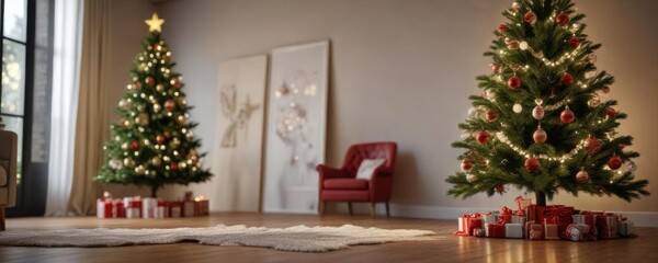 Decorated Christmas tree with ornaments and lights,  holiday lighting,  christmas decorations,  bows