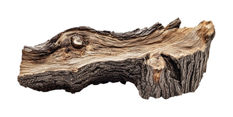 Unique piece of driftwood showcasing natural textures and patterns for decor and artistic uses, cut out