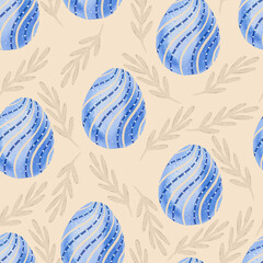 Soft and airy watercolor Easter egg pattern, perfect for festive gift packaging, textile designs, and digital backgrounds