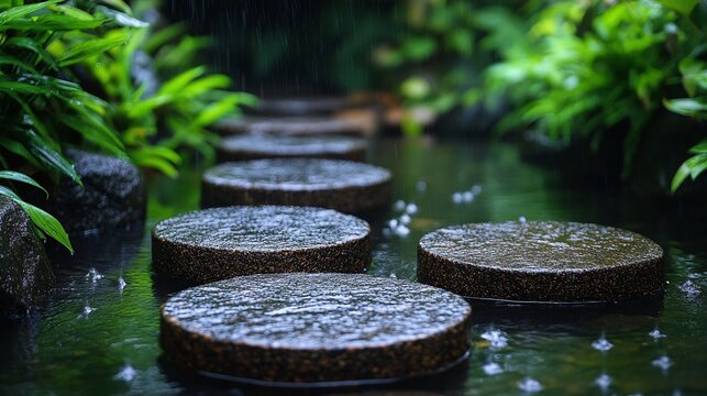 stepstones over water in wellness