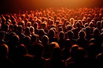 Company presentation audience in event style with dark space above