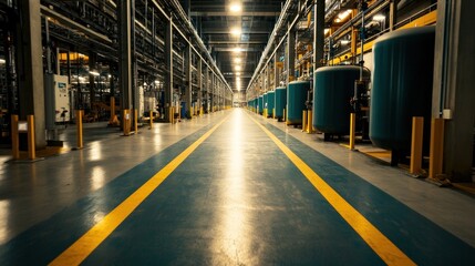 Fototapeta premium High-tech industrial facility overview of manufacturing process and efficiency