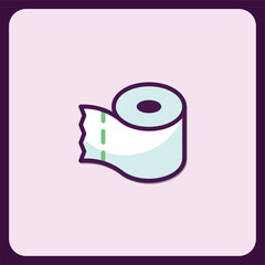 Modern Minimalist Toilet Paper Roll Icon Design