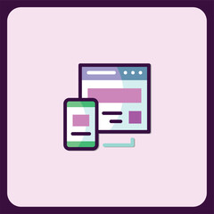 Responsive Web Design Icon for Website and Mobile App Development