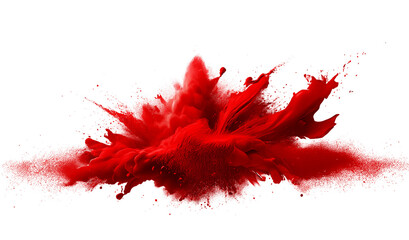Rote Farbexplosion auf transparentem Hintergrund