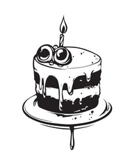 drawing_of_birthday_cake_one_color_logo_black_and_white