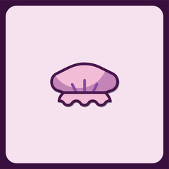 Cute Purple Shell Icon Illustration Design