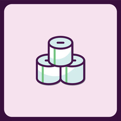 Stack of Three Cylindrical Canisters Icon Illustration