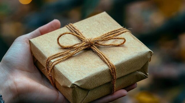 A Small Gift Wrapped in Brown Paper