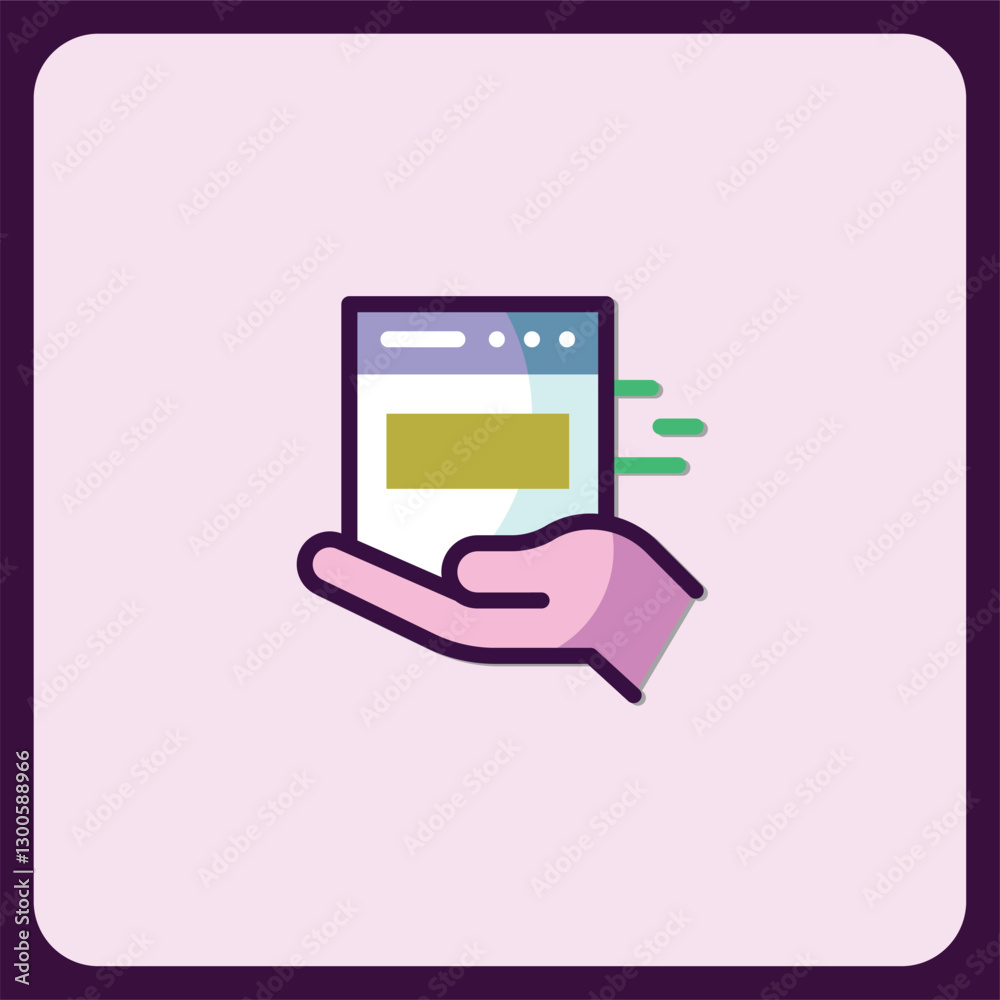 Poster fast webpage loading speed in hand icon