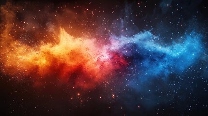 Naklejka premium Colorful space nebula in cosmic expanse. Possible use stock photo for space, astronomy, science, or technology