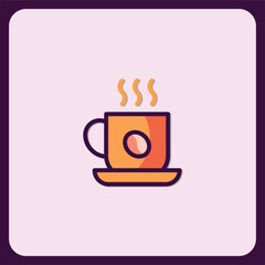 Simple Coffee Cup Icon Design for Mobile Apps and Websites