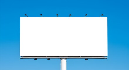 Obraz premium Blank Billboard Against a Clear Blue Sky Ready for Your Message