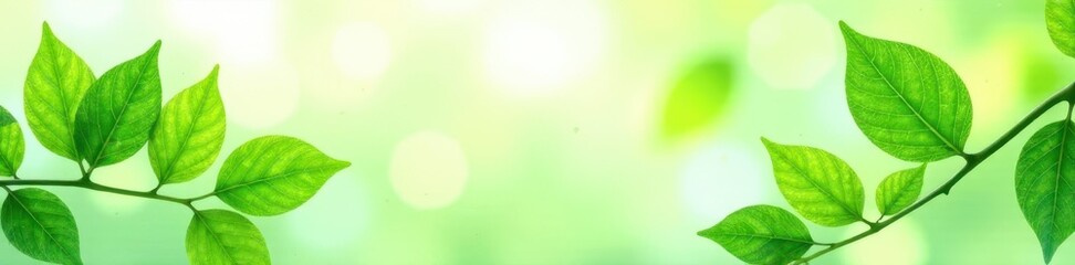 Fototapeta premium Vibrant green leaves, isolated on white Perfect for spring designs , jungle, summer, nature