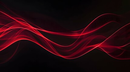 Abstract red wave on a black background
