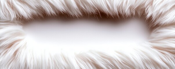 Obraz premium Lush Faux Fur Texture Background Blank Empty Space Creamy White Framing a Text or Graphic Presentation