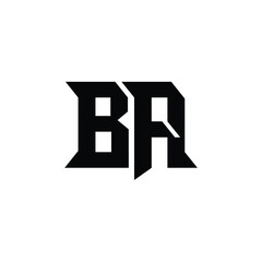 BA monogram logo design letter text name symbol monochrome logotype alphabet character simple logo