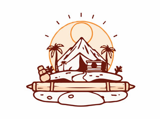 Digital nomad lifestyle symbol