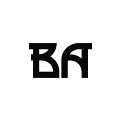 BA monogram logo design letter text name symbol monochrome logotype alphabet character simple logo