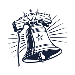 Liberty Bell Silhouette Vector Graphic Clipart Isolated Illustration