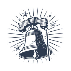 Liberty Bell Silhouette Vector Graphic Clipart Isolated Illustration