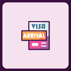 Fototapeta premium Visa Arrival Notification Document Icon Illustration