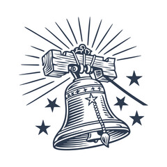 Liberty Bell Silhouette Vector Graphic Clipart Isolated Illustration