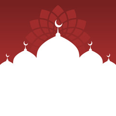 Ramadan and Eid mubarak concept with copy space, mosque, and door. suitable for islamic greeting banner