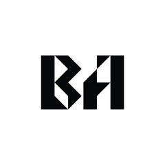 BA monogram logo design letter text name symbol monochrome logotype alphabet character simple logo