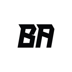 BA monogram logo design letter text name symbol monochrome logotype alphabet character simple logo