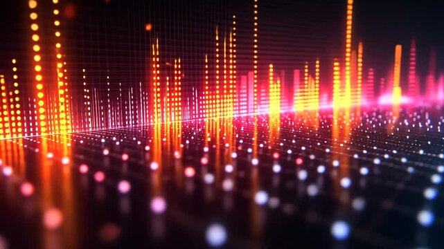 Abstract Digital Audio Visualizer: Vibrant Symphony of Light and Sound