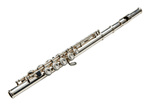 Musical instrument flute isolated on transparent background